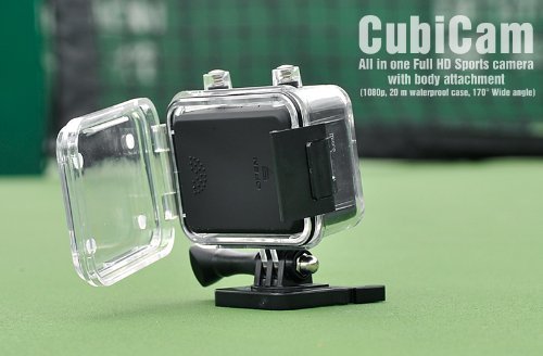 Cubicam 1080p HD camcorders- 5MP, 20m Waterproof Digital Sports Camera with Body Strap & Mount Accessory Kit N6