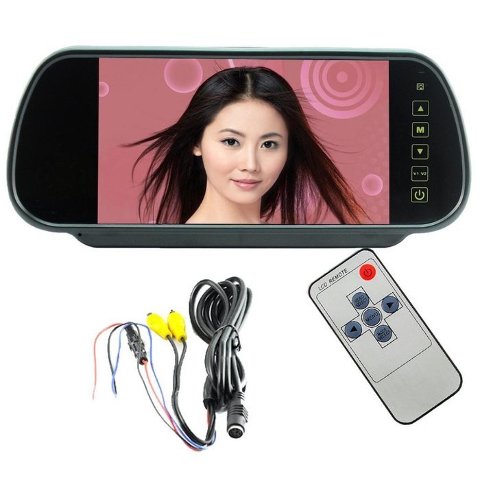 Sandistore 7inch LCD TFT Color Screen Car Reverse Rear View Backup Camera Mirror Monitor
