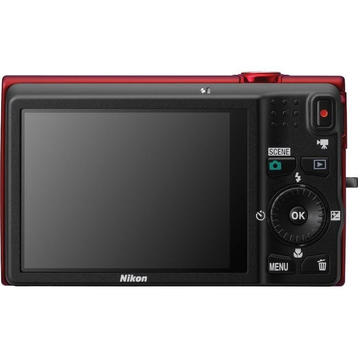 Nikon COOLPIX S6200 16 MP Digital Camera with 10x Optical Zoom NIKKOR ED Glass Lens and HD 720p Video (Red) N9