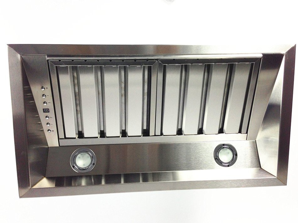 40"x15" Range Hood Insert Pro"stainless Steel with Baffle Filters 1200cfm