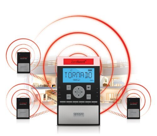Eton ZoneGuard+ Weather Alert Clock Radio System with Wireless Alert Modules - Black (NZG200B) Style: ZoneGuard+