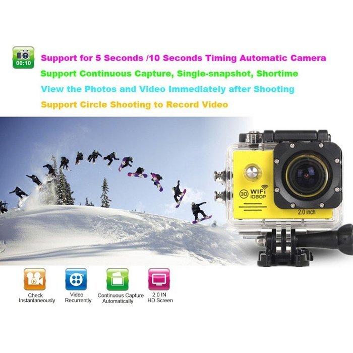 Reaches Sj7000 Waterproof Dual-band Wifi Action Sports Camera 1080p 2.0 Inch 170&deg; Wide Angle Lens and 4x Zoom N7