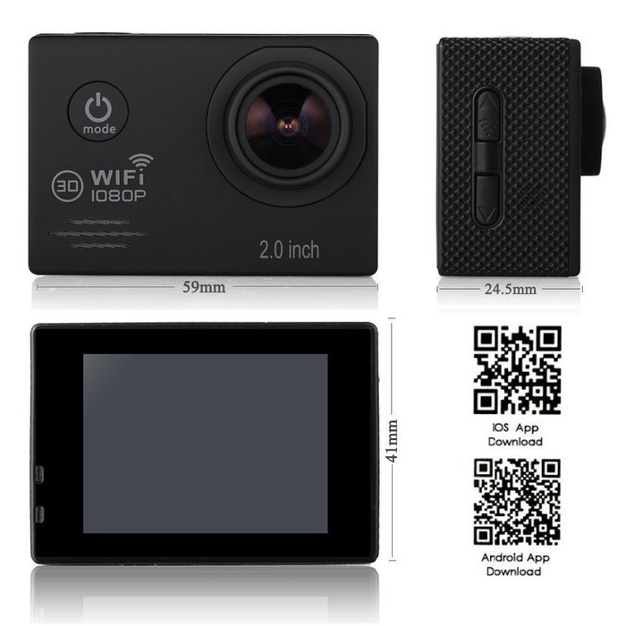 JZHY SJ7000 Action Cam HD Waterproof Wifi Sports Camera 1080p 2.0 Inch LCD 170&iexcl;&atilde; Wide Angle Lens Outdoor Camera... N12