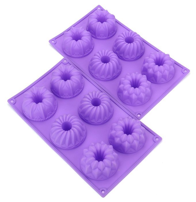 Bekith 6 Cavity Silicone Fancy Bundt Cake, Muffin Cups, Coffee Cake, Cupcake, Brownie and Cornbread Mold, Set...