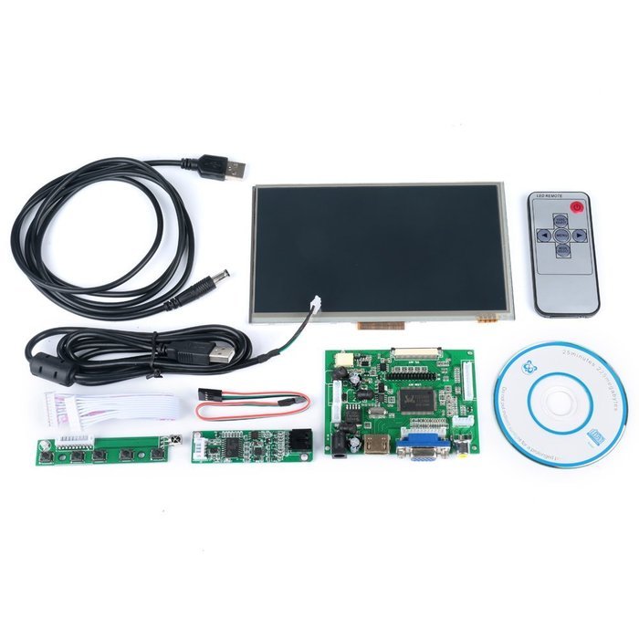 ELENKER 7 Inch TFT Touch Screen LCD Monitor For Raspberry Pi Driver Board HDMI VGA 2AV N2
