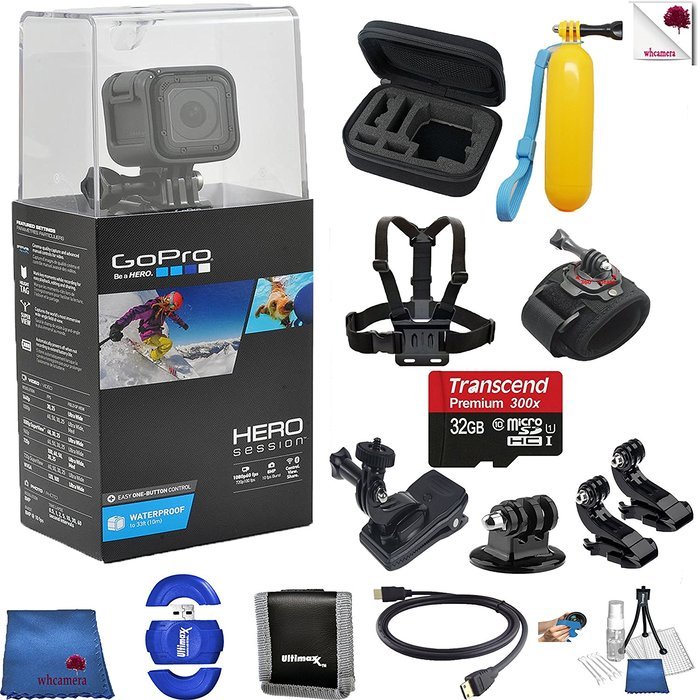 Gopro Hero 4 Session 14 Piece On The Move Bundle Includes: Go Pro Hero4 Session + Case + Floaty Bobber + Chest...