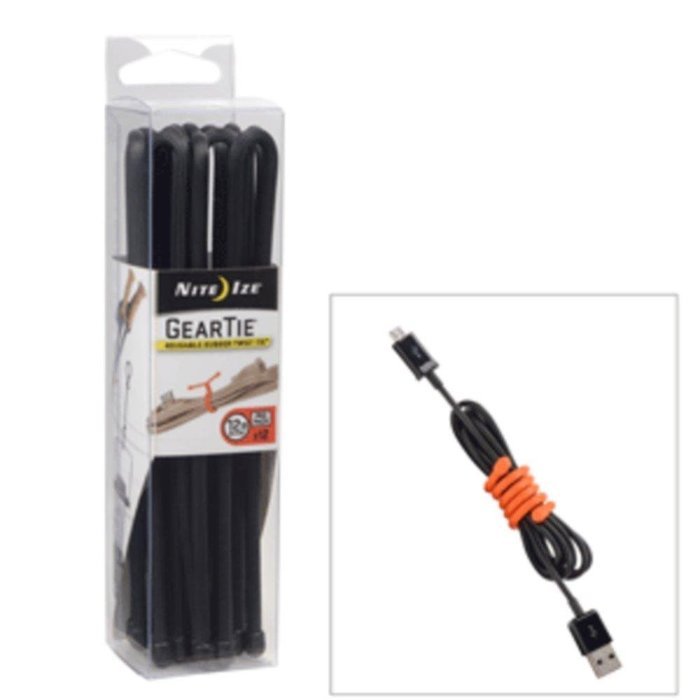 Nite Ize Gear Tie ProPack - 12 Black 12 Pack consumer electronics