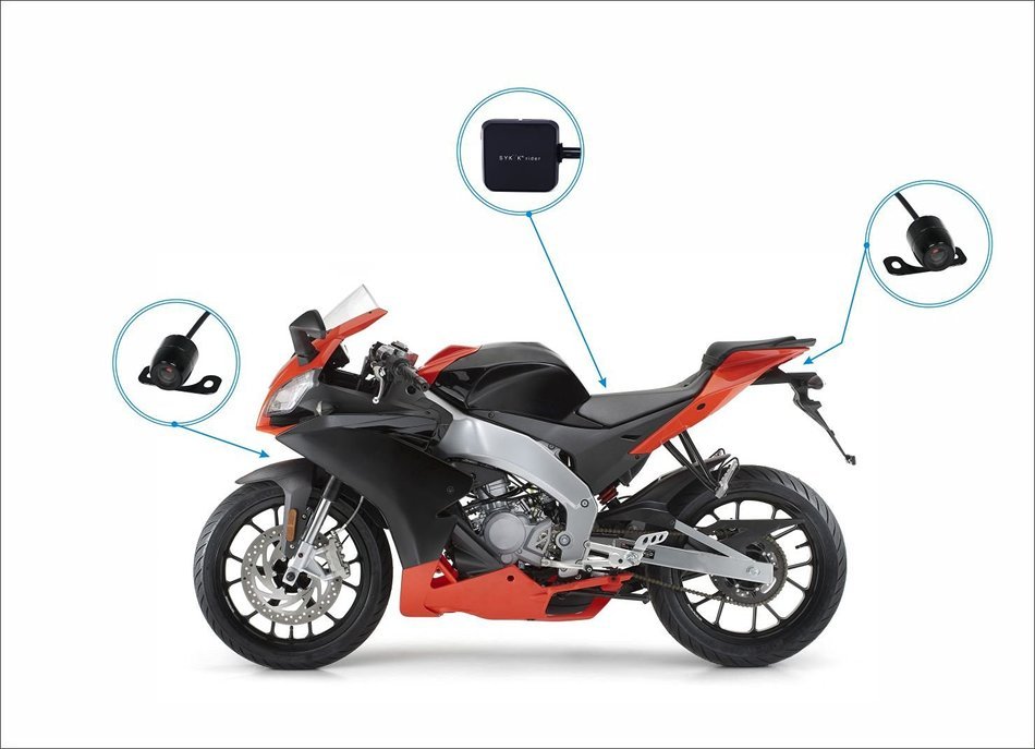 Biker's Camera, SYKIK rider SYBC6L Motorcycle Action Camera, Sport camera and DVR. Front camera and back camera . N10