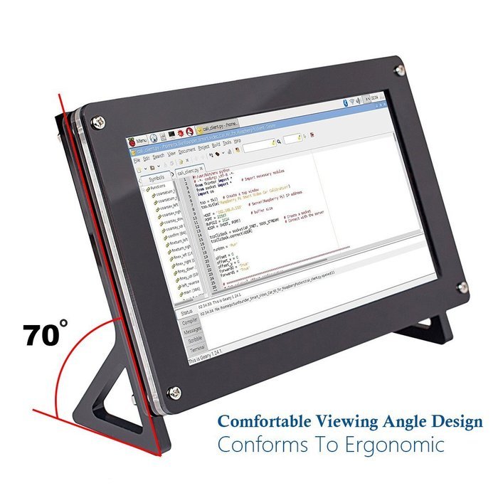 Sun Founder 7" Raspberry Pi 3 Screen IPS Display Monitor 1024&times;600 HD LCD HDMI for Pi 3, 2... N6