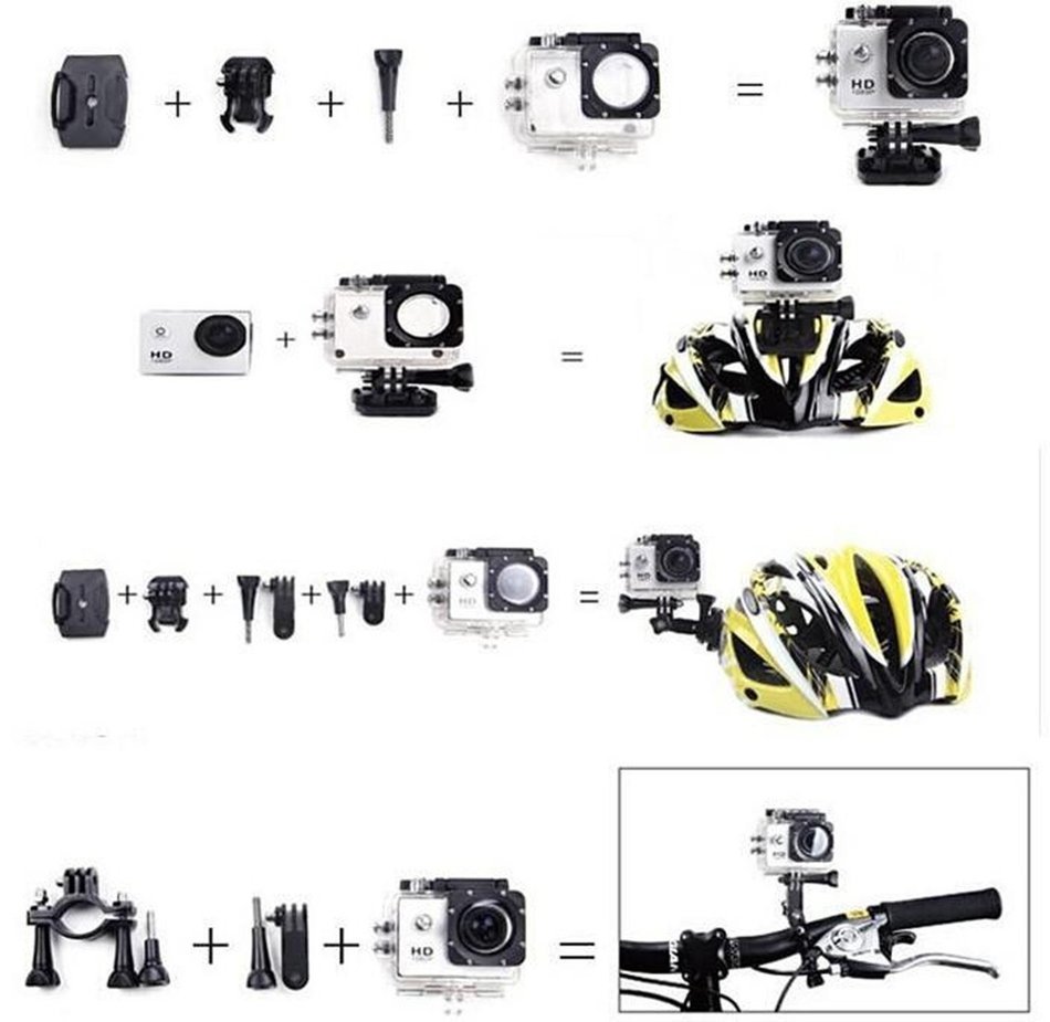 Wireless Portable Wifi Sport Action Camera 1.5" LCD Outdoor Sports DV Anti-shock Diving Sports 30m 1080p 170 Degree... N7