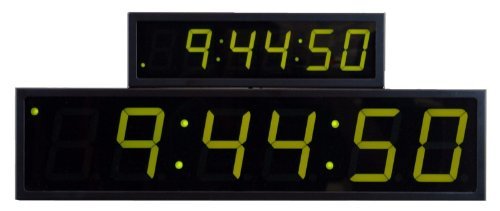 Time Machines Precision Digital POE Clock 4" x 6 Green Digits, Black Case