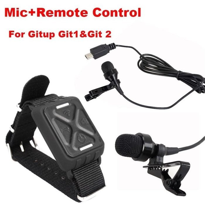 Boblov Microphone Mic+Wrist Wifi Remote Control For Gitup Git2&Git1 Novatek 96660 WiFi 2K Sports Helemet Camera N4