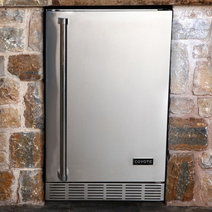 Coyote 21-inch 4.1 Cu. Ft. Right Hinge Outdoor Stainless Steel Compact Refrigerator - Cbir