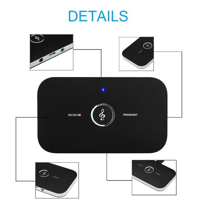 2016 2 in 1 B6 Bluetooth Audio Transmitter Receiver Adapter Bluetooth 4.1 Music Transmitter Receiver 3.5MM AUX... N7