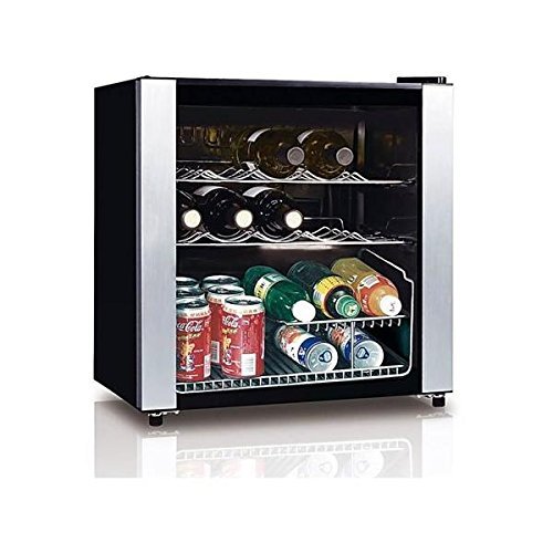EQUATOR WR 64-16 1.7cu.ft / 16 Bottles Wine Cooler in Black with Stainless Steel Frame and Glass Door, Black cabinet... N2