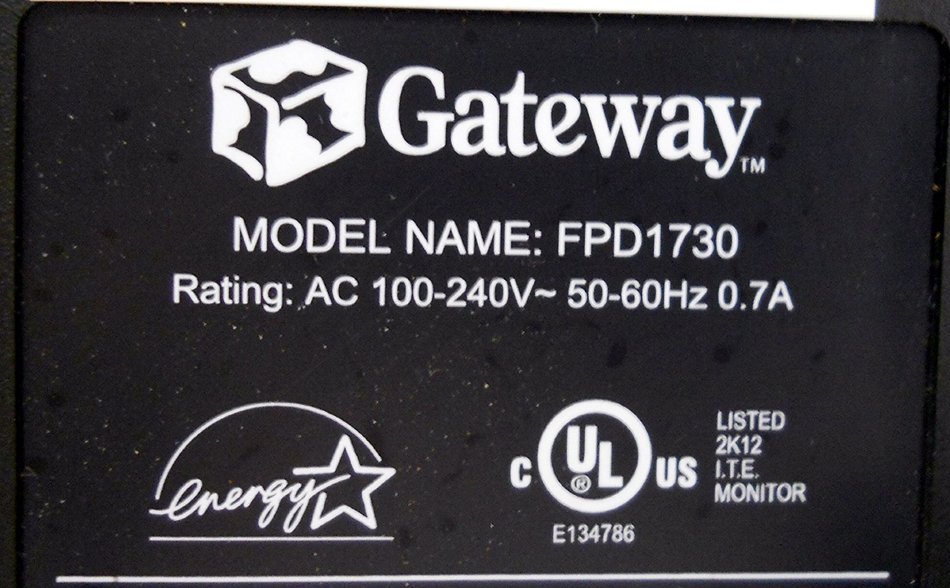 17" Gateway FPD1730 720p LCD Monitor (Silver) N4