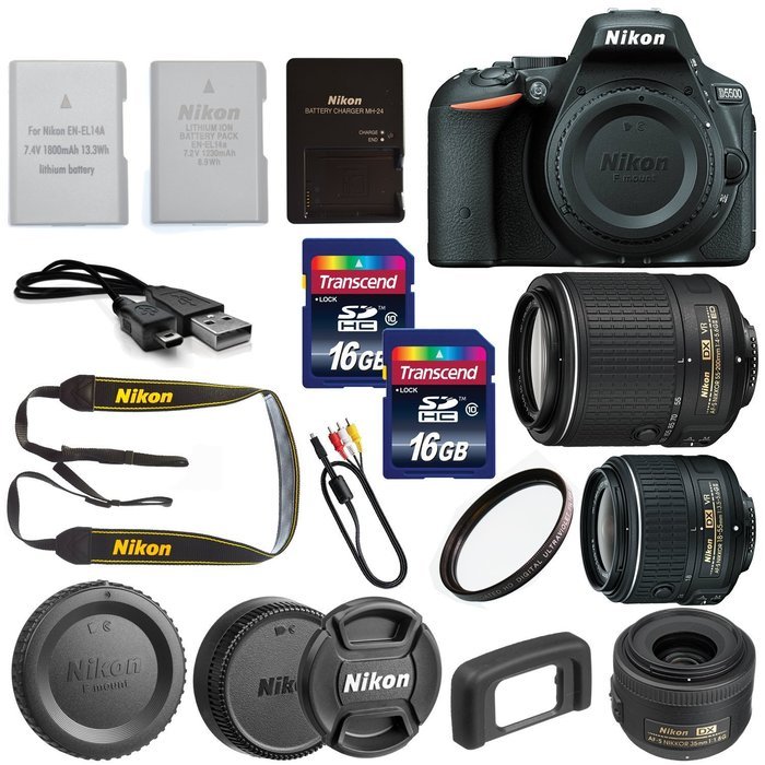 Nikon D5500 Camera + Nikon DX 18-55mm f/3.5-5.6G VR II Lens + Nikon 55-200mm VR II Lens & Nikon DX 35mm f/1.8G... N5