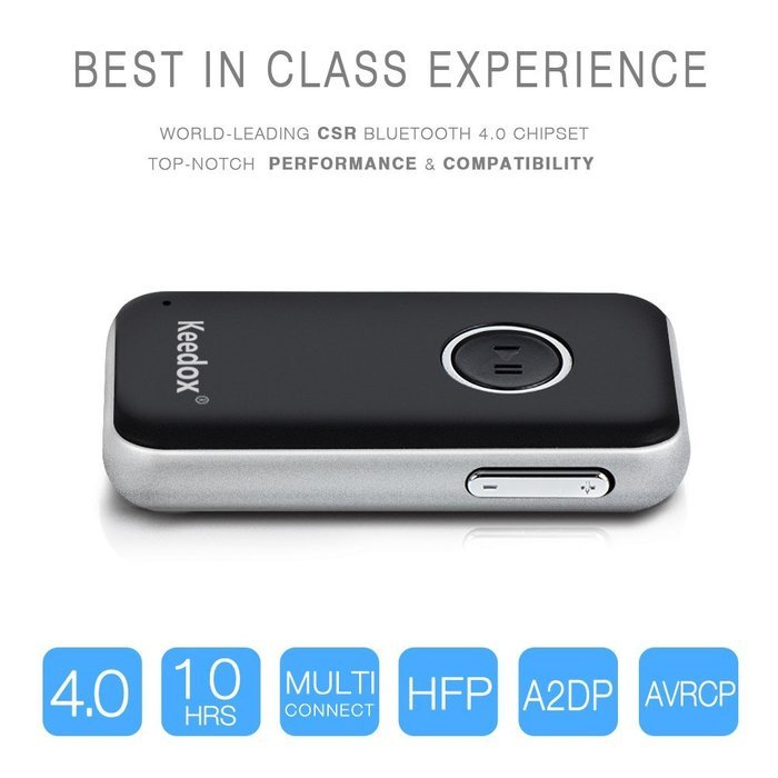 Bluetooth Receiver, Keedox Bluetooth 4.0 Music Receiver Handsfree Car Kit Bluetooth Audio Receiver A2DP 3.5mm... N4