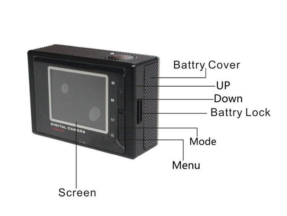 Wireless Portable Wifi Sport Action Camera 1.5" LCD Outdoor Sports DV Anti-shock Diving Sports 30m 1080p 170 Degree... N9