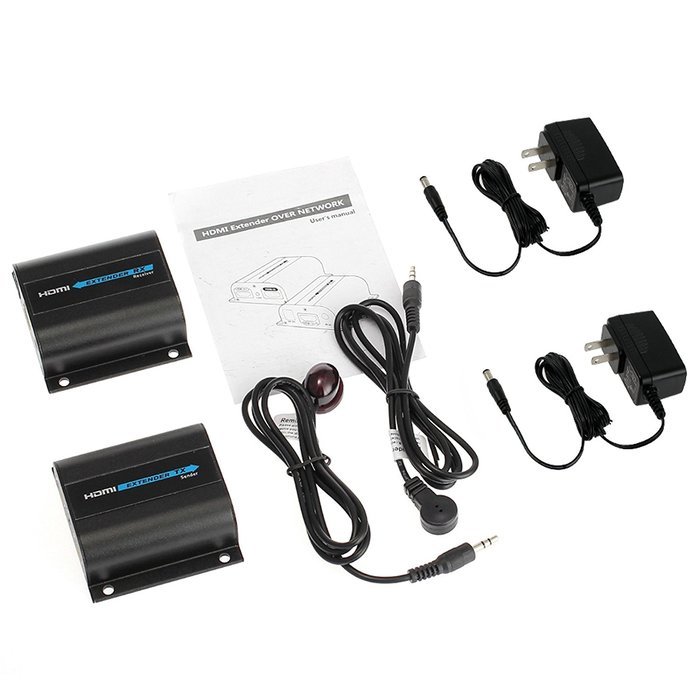 ESYNiC 60m HDMi Ethernet Network Extender 1080P HDMi HDTV Extender with 2 Port HDMI Splitter Loop Over Single... N9