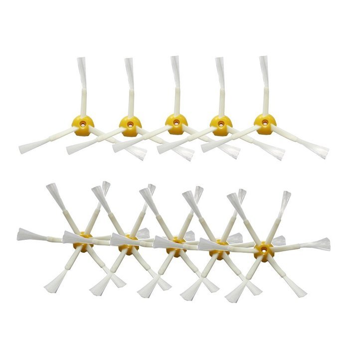 SHP-ZONE 5 x 6-armed Side Brush & 5 x 3-armed Side Brush for iRobot Roomba 500 600 700 Series 530 540 550 560...