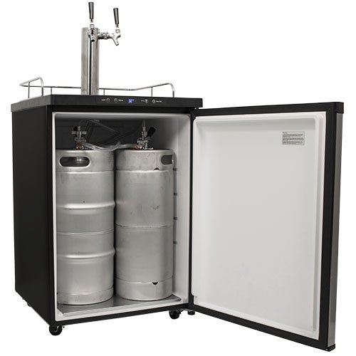EdgeStar Full Size Dual Tap Kegerator with Digital Display - Black N2