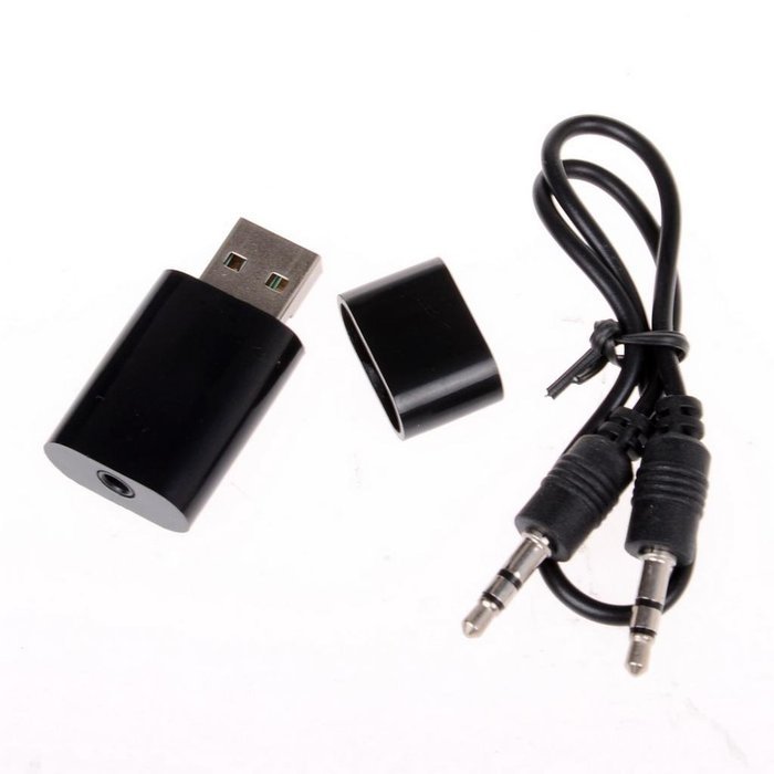 Coomoors USB Bluetooth Audio Music Receiver Adapter with 3.5 mm Stereo Output Black Color N4
