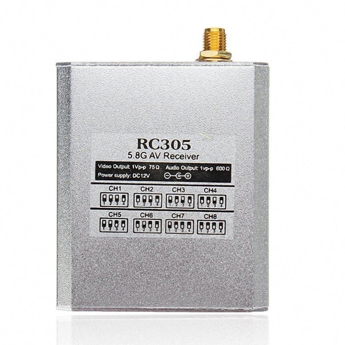 Wireless FPV 5.8G 5.8Ghz RECEIVER RX 8CH AV VIDEO Receiver RC305 Double lines AV output for FPV RC airplane TX... N2