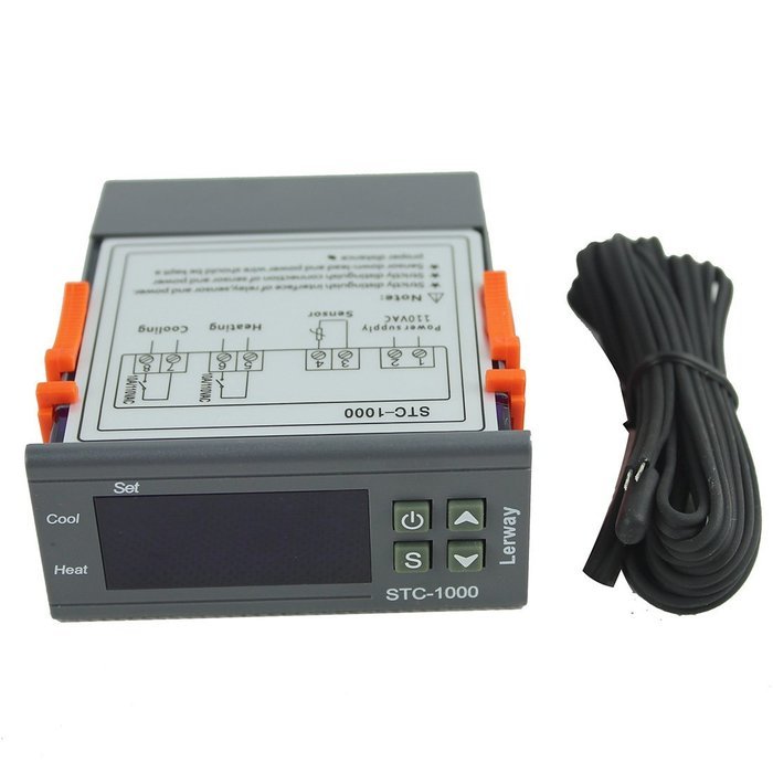 Lerway 110V All-Purpose Temperature Control Controller with Sensor 2 Relay Output Thermostat Stc-1000 N3