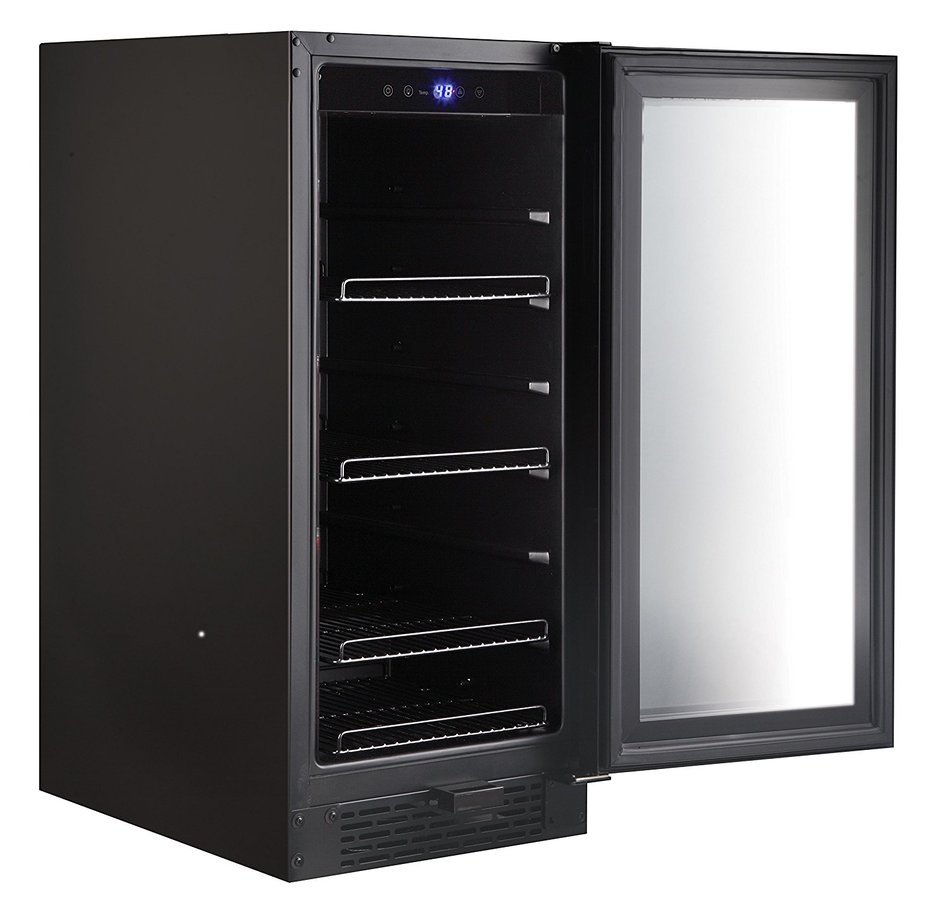 Whynter BBR-801BG Built-in Glass 80-Can Capacity Beverage Refrigerator, 3.4 cu. ft., Black N2