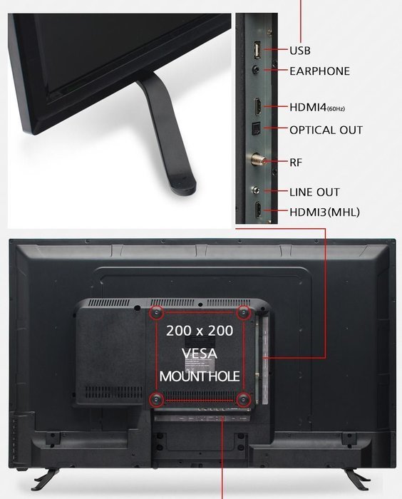 YAMAKASI O40USUT 40 Inch UHD / 4K Monitor (3840 x 2160) HDMI 2.0, UHD (60Hz), HDCP 2.2, MHL... N2