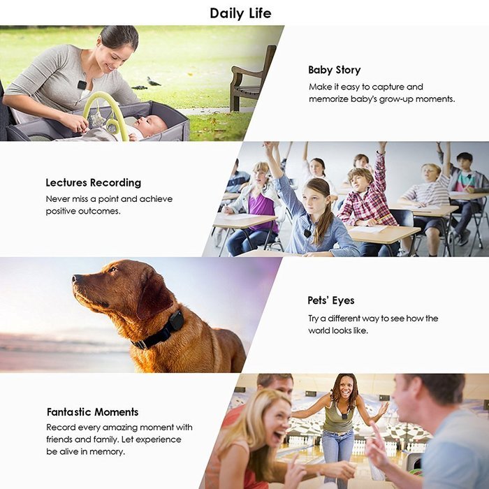 KEHAN C90Plus HD Wearable Camera Mini Camcorder with WiFi Live Stream Support Remote Monitor 32GB Memory Card N6