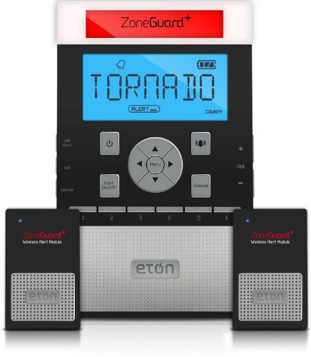 Eton ZoneGuard+ Weather Alert Clock Radio System with Wireless Alert Modules - Black (NZG200B) Style: ZoneGuard+ N3