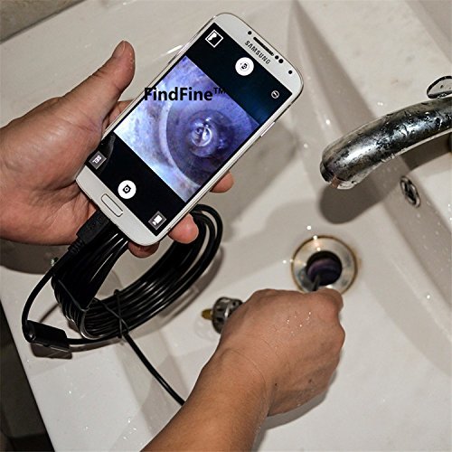 Black 5M 16.4ft Cable 7mm Lens 2 In 1 Dual Usb HD endoscope For Android OTG Phone Cable inspection Pipe IP67 Waterproof... N7