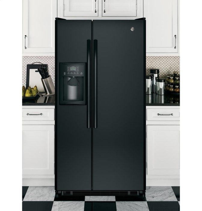 GE GSE22ETHBB 21.8 Cu. Ft. Black Side-By-Side Refrigerator - Energy Star N4