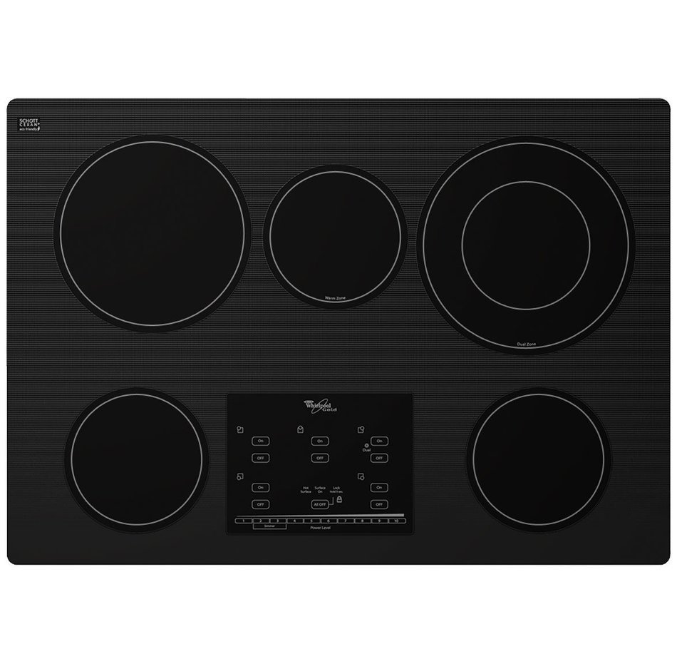 Whirlpool Gold G9CE3065XB 30 Smoothtop Electric Cooktop, 5 Elements, Tap Touch Controls, Black N2