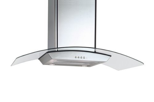 Deco 430 Curved Glass Series Range Hood, 36-Inch, Stainless Steel