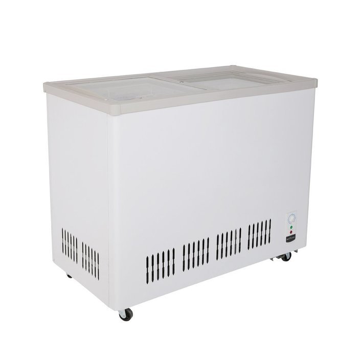 226L Double-Temperature Glass Display Showcase Ice Cream Freezing Chest Deep Freezer Beer Beverages Merchandise... N2