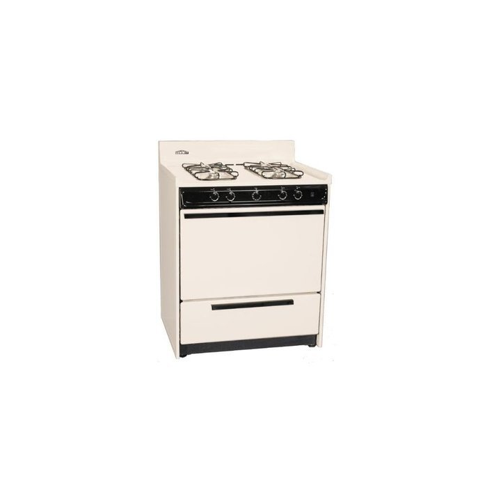 Summit SNM2107CF 30" Freestanding Gas Range in Bisque with Electronic Ignition and Sealed Gas