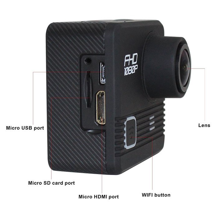 Matego Sports Action Camera Wi-Fi Full HD 1080P Camera 12Mega Pixels 170 Degree Wide Angle Lens with 2.0 Inch... N4