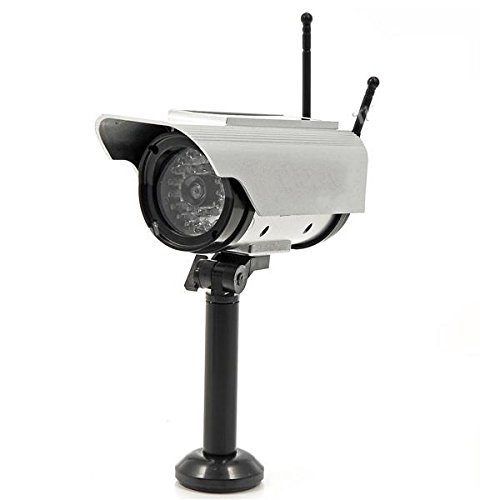 RioRand&reg; Waterproof Solar Power Dummy Fake Outdoor Home Imitation Infrared LED Surveillance CCTV Security Camera