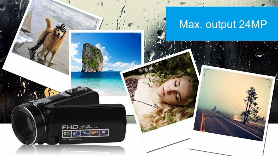SEREE HDV-M6 Full HD 1080P Beauty Face Max. 24MP DIS Face Detection Elegant Appearance Self Timer Camcorder FHD... N7
