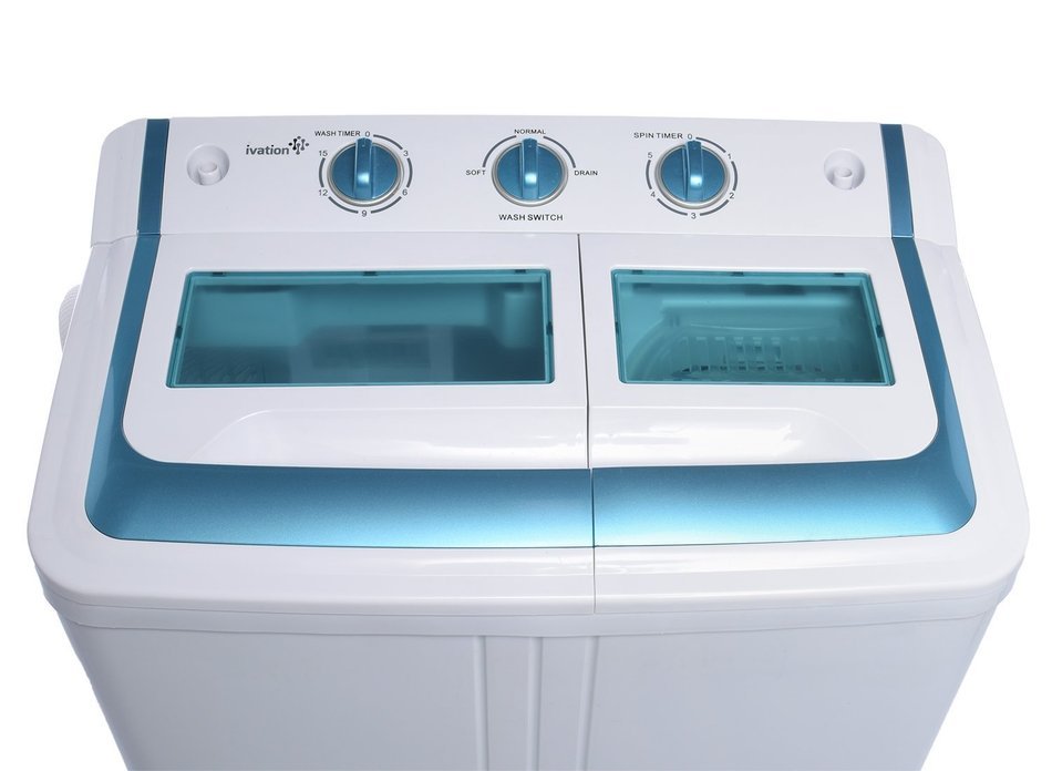Ivation Small Compact Portable Washing Machine &ndash; Twin Tub Washer & Spin with 12.12 Lb. Wash Capacity & 7.7 Lb.... N3