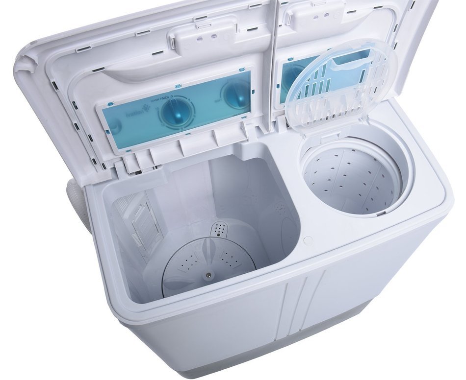 Ivation Small Compact Portable Washing Machine &ndash; Twin Tub Washer & Spin with 12.12 Lb. Wash Capacity & 7.7 Lb.... N4