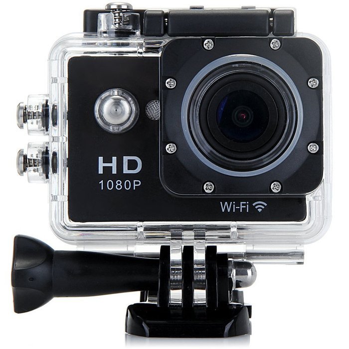Flymemo W9 2.0 Inch Big Screen 12MP Full HD 1080P 140 Degree WiFi Waterproof Sport DV Camera,Black N5