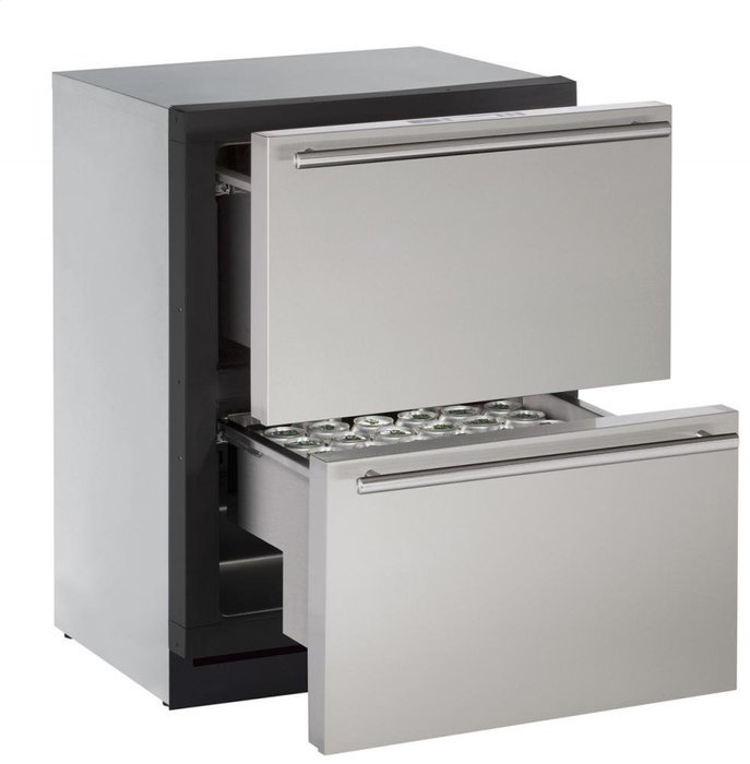 U-Line U3024DWRS00A Built-in Two Drawer Refrigerator, 4.5 cu. ft., Stainless Steel