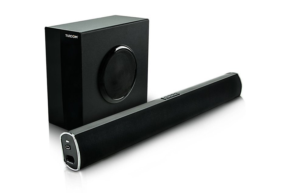 Turcom TS-404 2.1 Channel Stereo HDTV Home Theater Surround Sound Soundbar with Wireless Subwoofer, USB and Bluetooth... N3