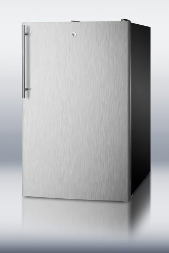 Summit CM421BLBISSHVADA: ADA compliant 20" wide built-in refrigerator-freezer with a lock, stainless steel door... N2