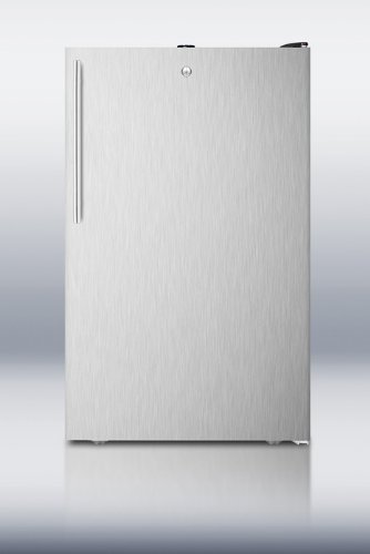 Summit CM421BLBISSHVADA: ADA compliant 20" wide built-in refrigerator-freezer with a lock, stainless steel door... N3