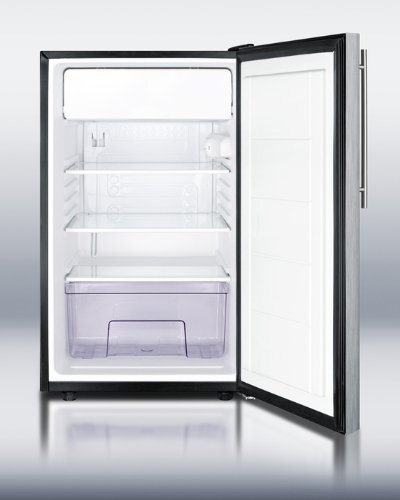 Summit CM421BLBISSHVADA: ADA compliant 20" wide built-in refrigerator-freezer with a lock, stainless steel door... N4